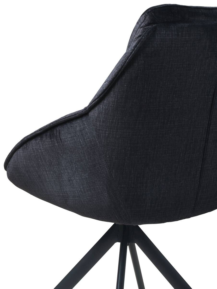 Drehstuhl Brisbane anthrazit Samt B/H/T: ca. 62x92x59 cm