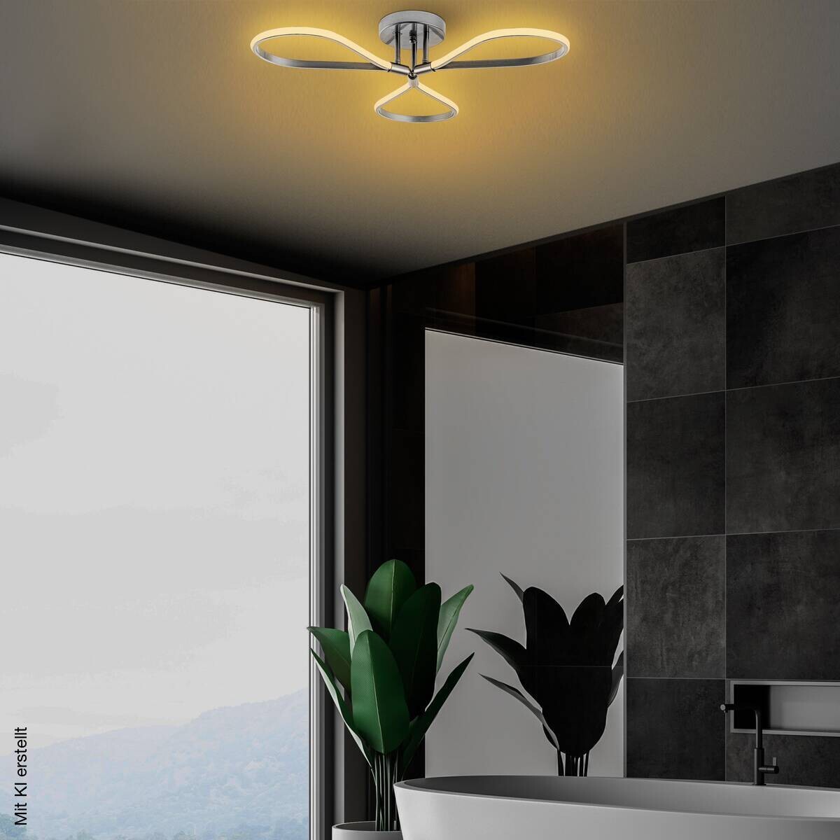 Opviq LED-Pendelleuchte Chrom B/H/T: ca. 68x14x68 cm 3 Brennstellen