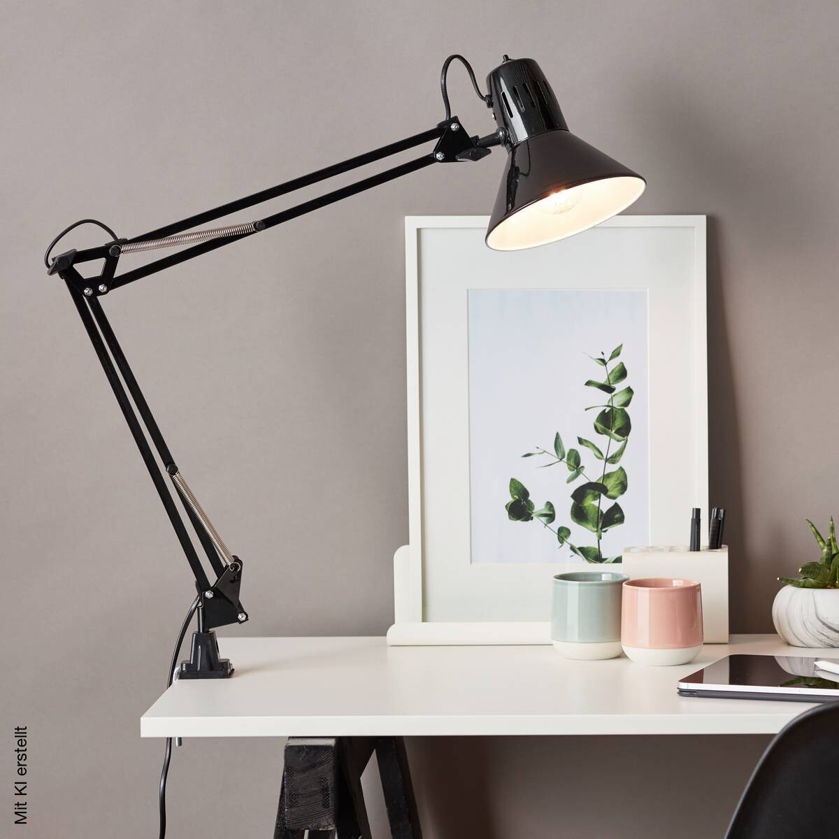 Brilliant Klemmleuchte Hobby 10802/06 schwarz Metall B/H/T: ca. 17x70x65 cm E27 1 Brennstellen
