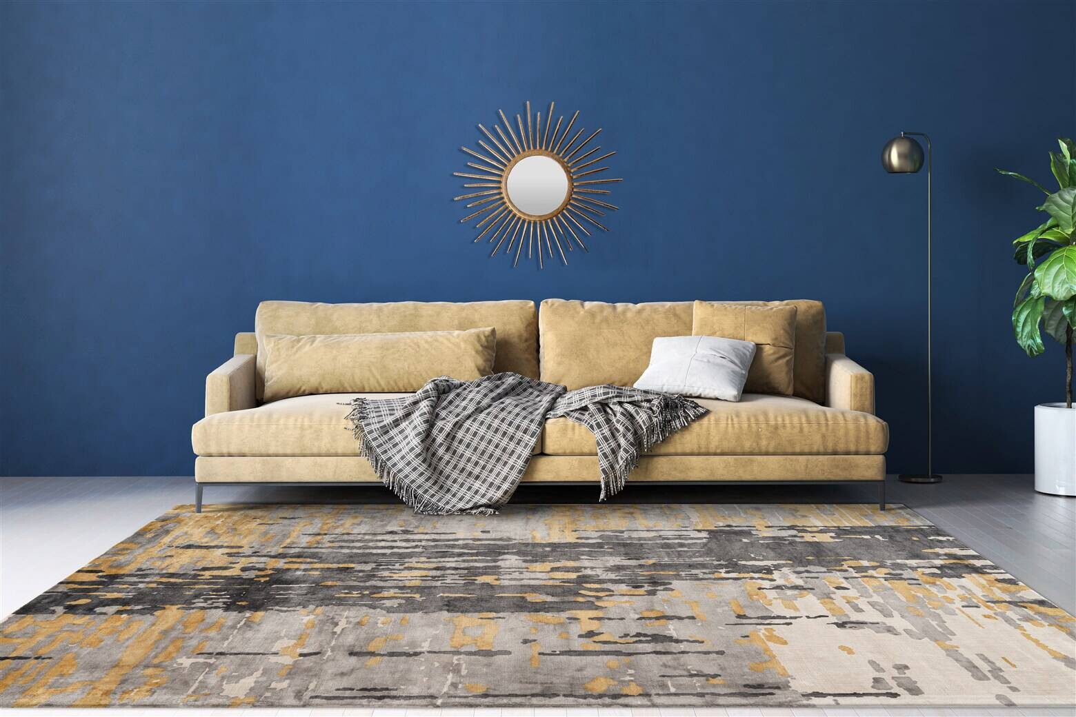 Padiro Kurzflorteppich Sinai 225 gold B/H/L: ca. 80x1,1x150 cm