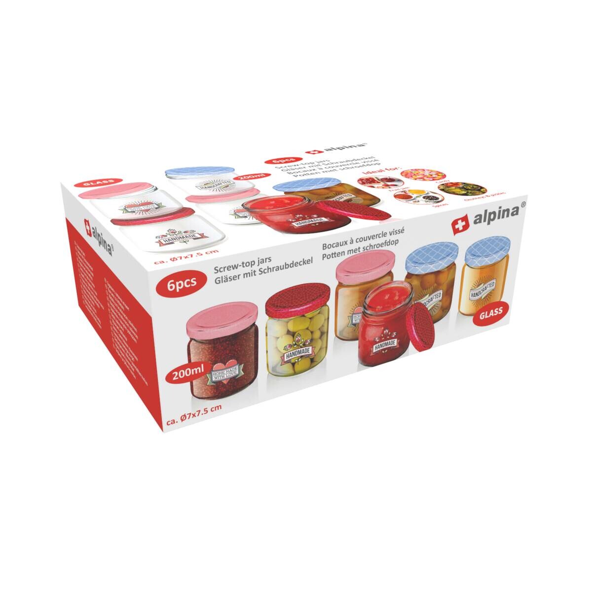 alpina Schraubgläser-Set mehrfarbig