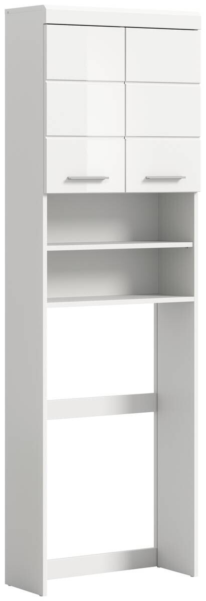 Waschmaschinenumbauschrank Scout weiß weiß Hochglanz B/H/T: ca. 63x191x24 cm