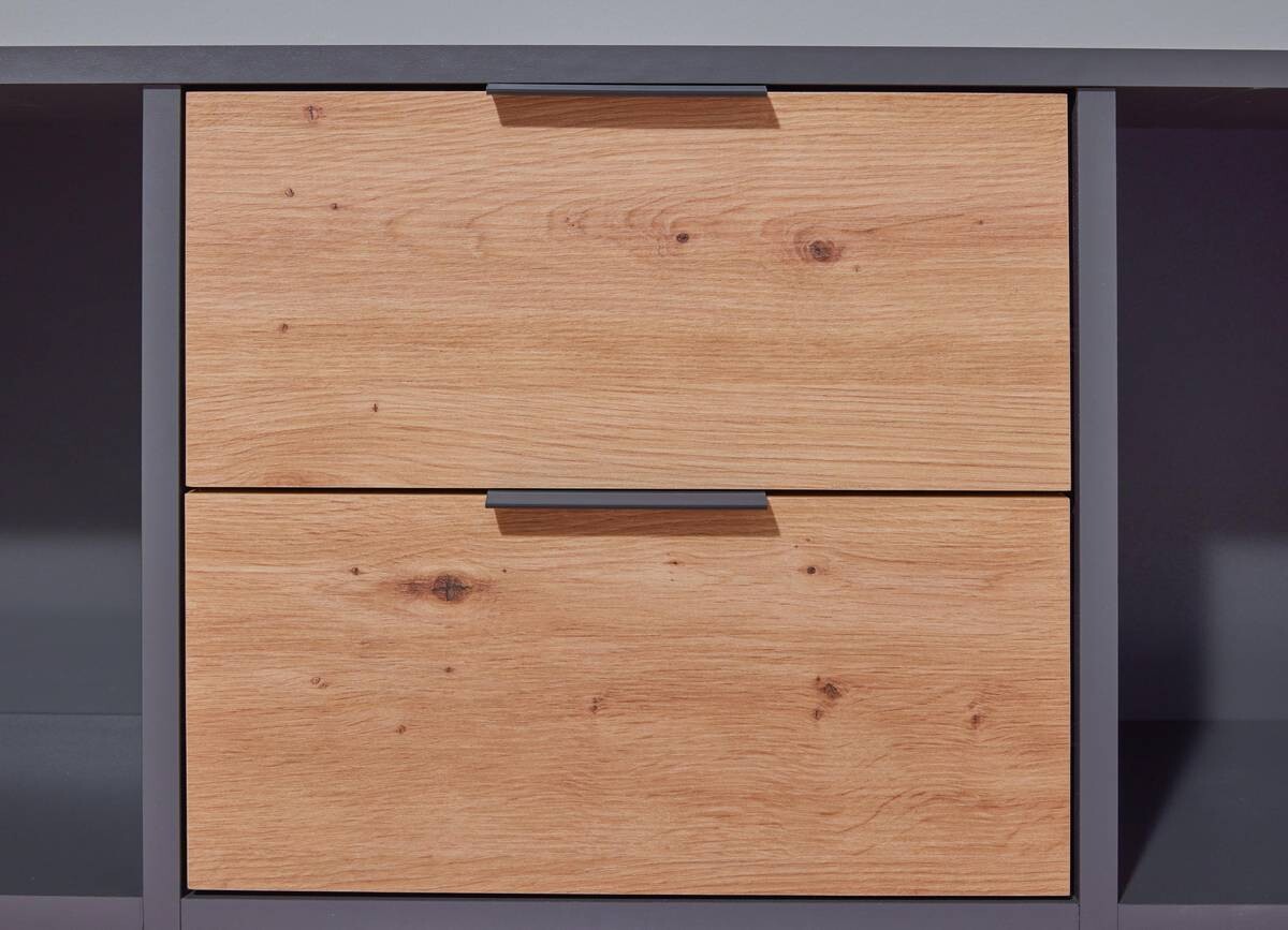 Regal Pepeto anthrazit Eiche Artisan Nachbildung B/H/T: ca. 120x77x30 cm