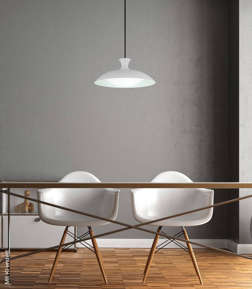 GLOBO Pendelleuchte weiß Metall H/D: ca. 150x40 cm 1 Brennstellen