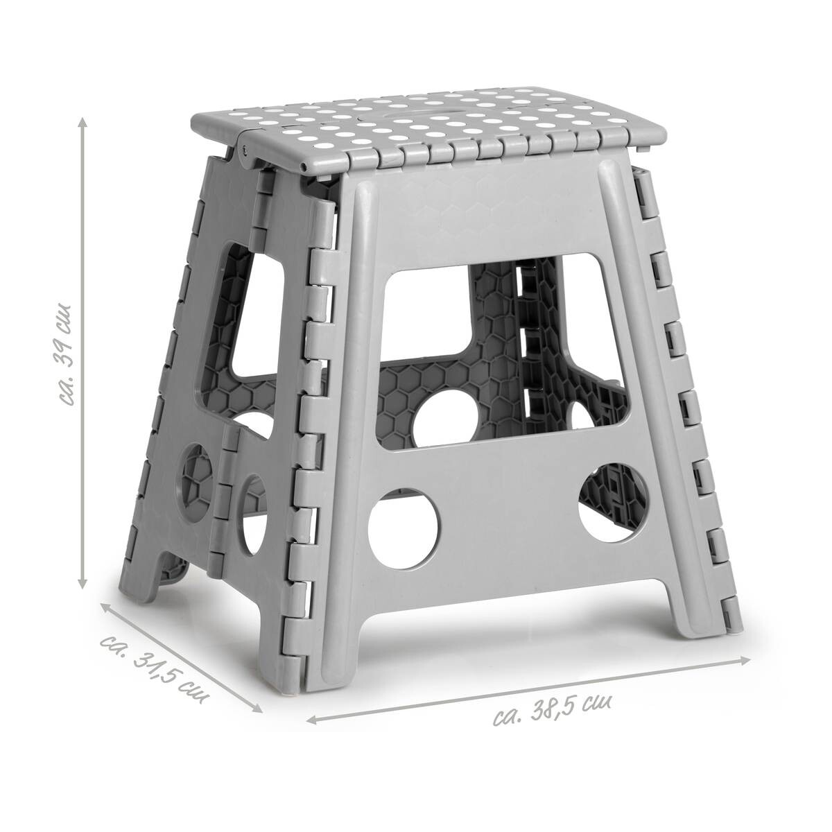 Zeller Klapphocker grau B/H/L: ca. 31x39x38,5 cm