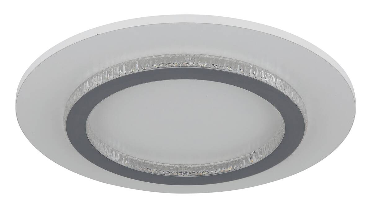 GLOBO LED-Deckenleuchte weiß hellgrau klar Metall Kunststoff H/D: ca. 5,5x35 cm 1 Brennstellen