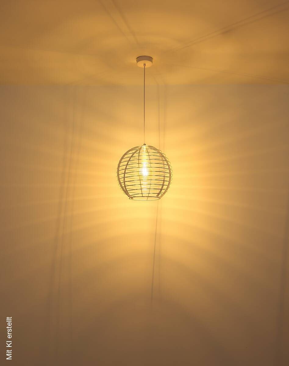 GLOBO Hängeleuchte Chrom weiß Metall Aluminium B/H/L: ca. 40x39,5x40 cm E27 1 Brennstellen