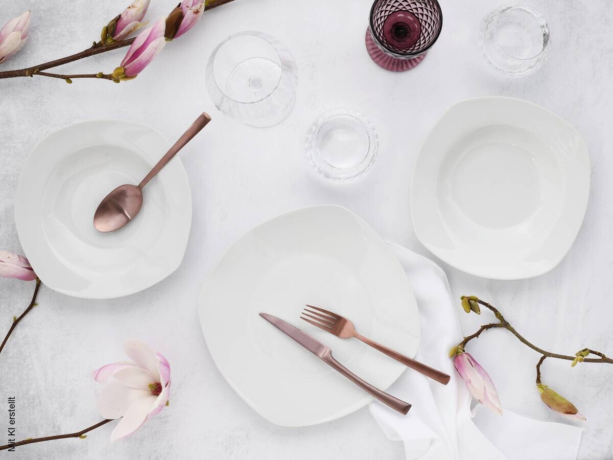 CreaTable Tafelservice Amelie weiß Porzellan 18 tlg.