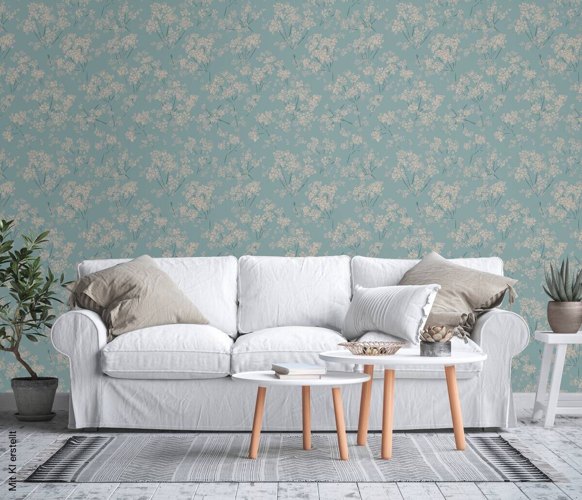 A.S.Creation Vliestapete türkis beige B/H/D: ca. 53x1005x8,6 cm