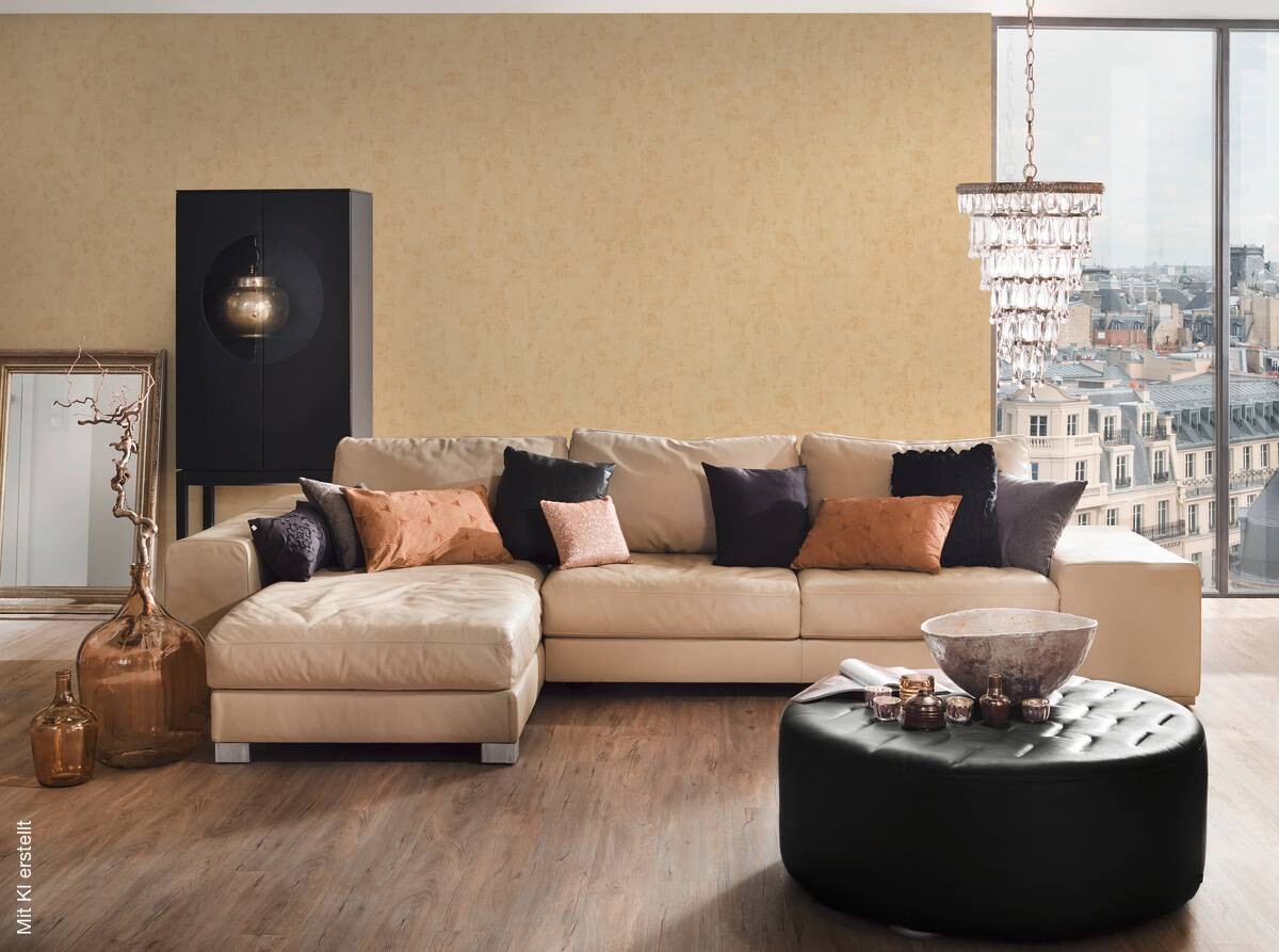 A.S.Creation Vliestapete Blooming Uni orange B/L: ca. 53x1005 cm
