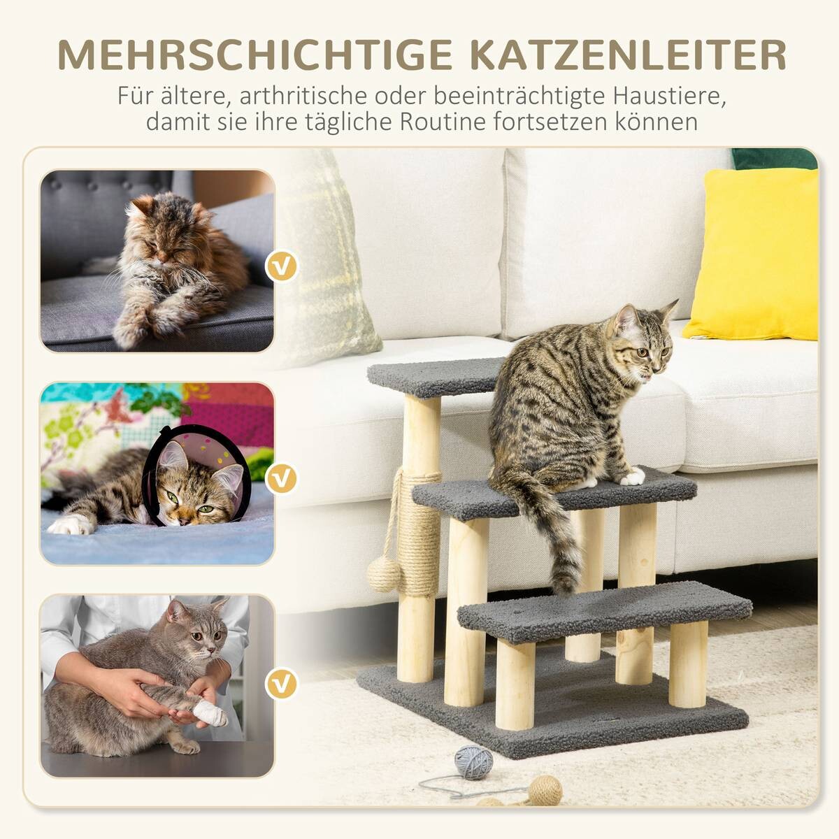 PawHut Kratzbaum natur Kiefer B/H/L: ca. 40x48x45 cm