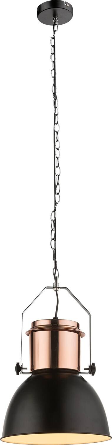 GLOBO Pendelleuchte 15282 Kupfer schwarz Metall H/D: ca. 120x27 cm E27 1 Brennstellen