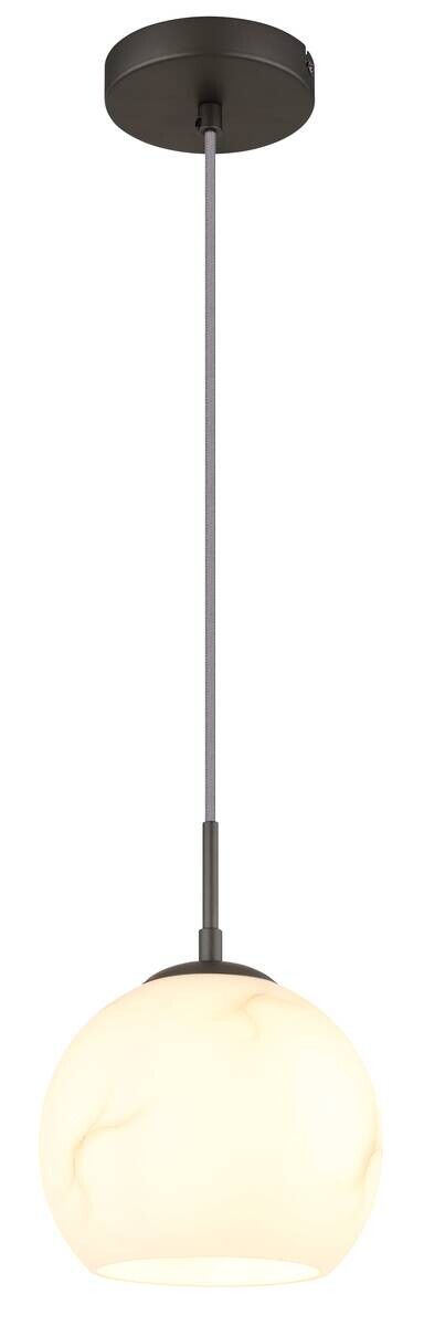 GLOBO Pendelleuchte RAGUSA schwarz Glas Metall H/D: ca. 120x2 cm E27 1 Brennstellen