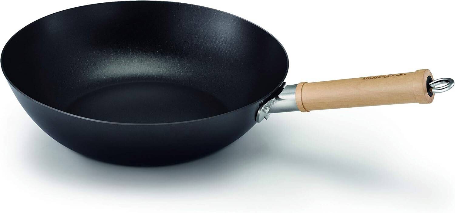 Kitchen Fun Wok-Pfanne schwarz Stahl