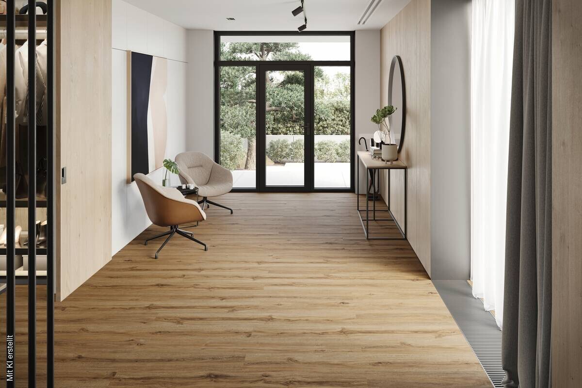 Click-Vinylboden Eiche Natur ca. 2,88 m² im Paket B/L: ca. 20x120 cm pro Paket