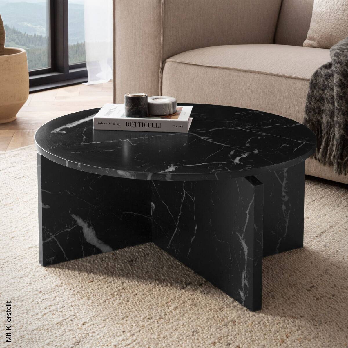 Couchtisch schwarz Marmor Optik B/H/T: ca. 70x33x70 cm