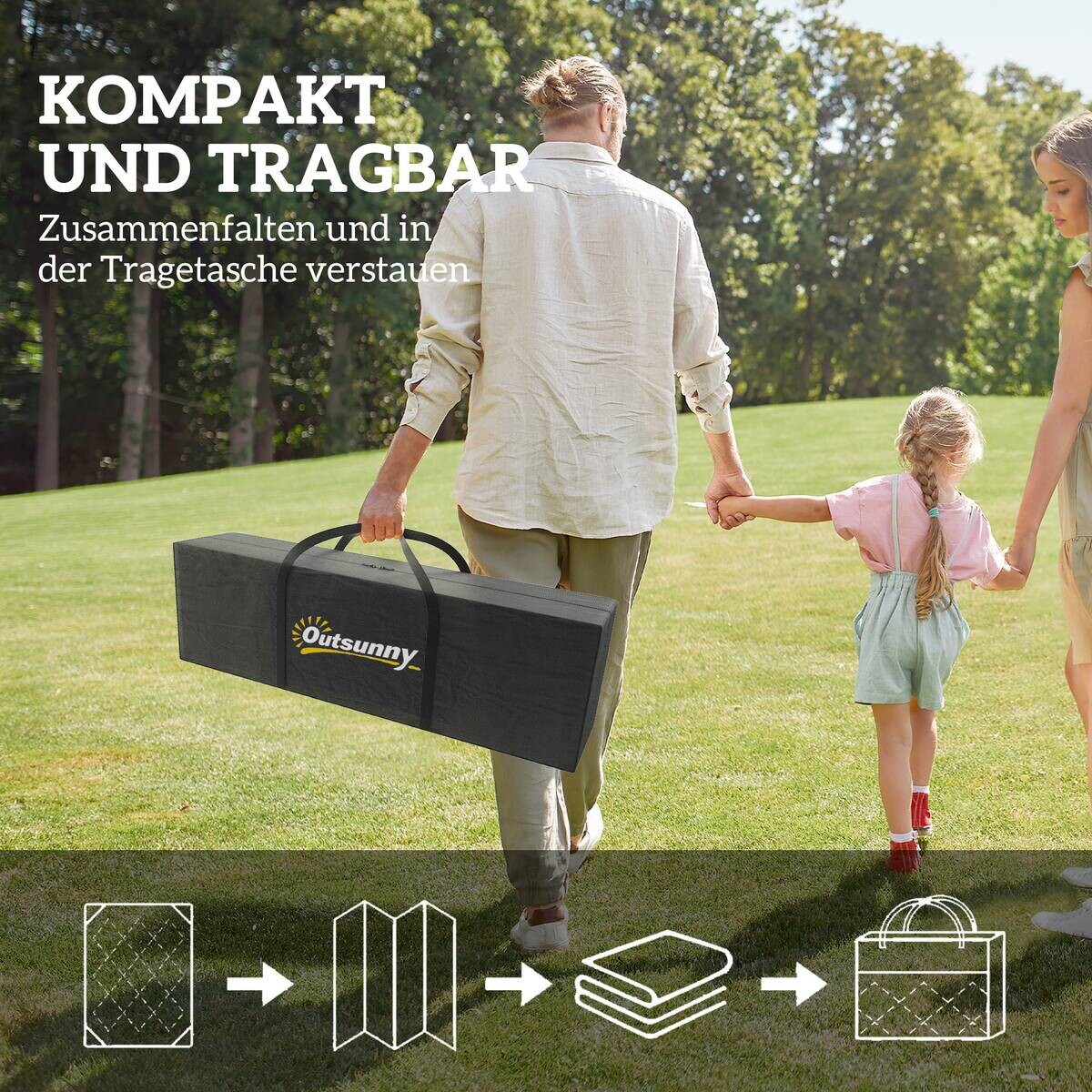 Outsunny Outdoor-Teppich schwarz B/H/L: ca. 274x0,3x548 cm