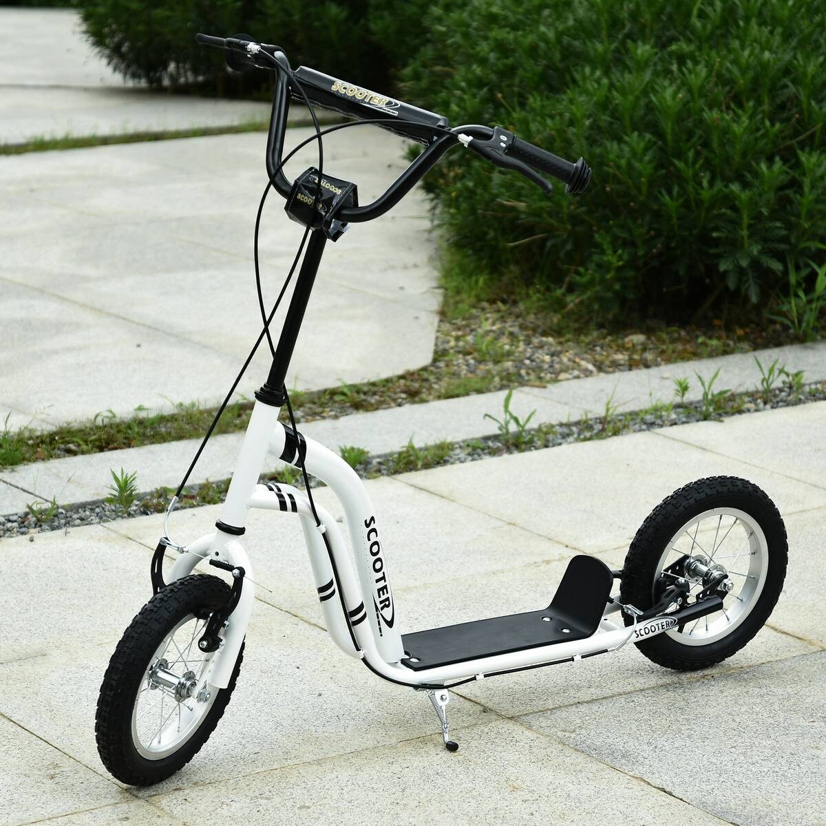 HOMCOM Tretroller weiß B/H/L: ca. 58x85x120 cm
