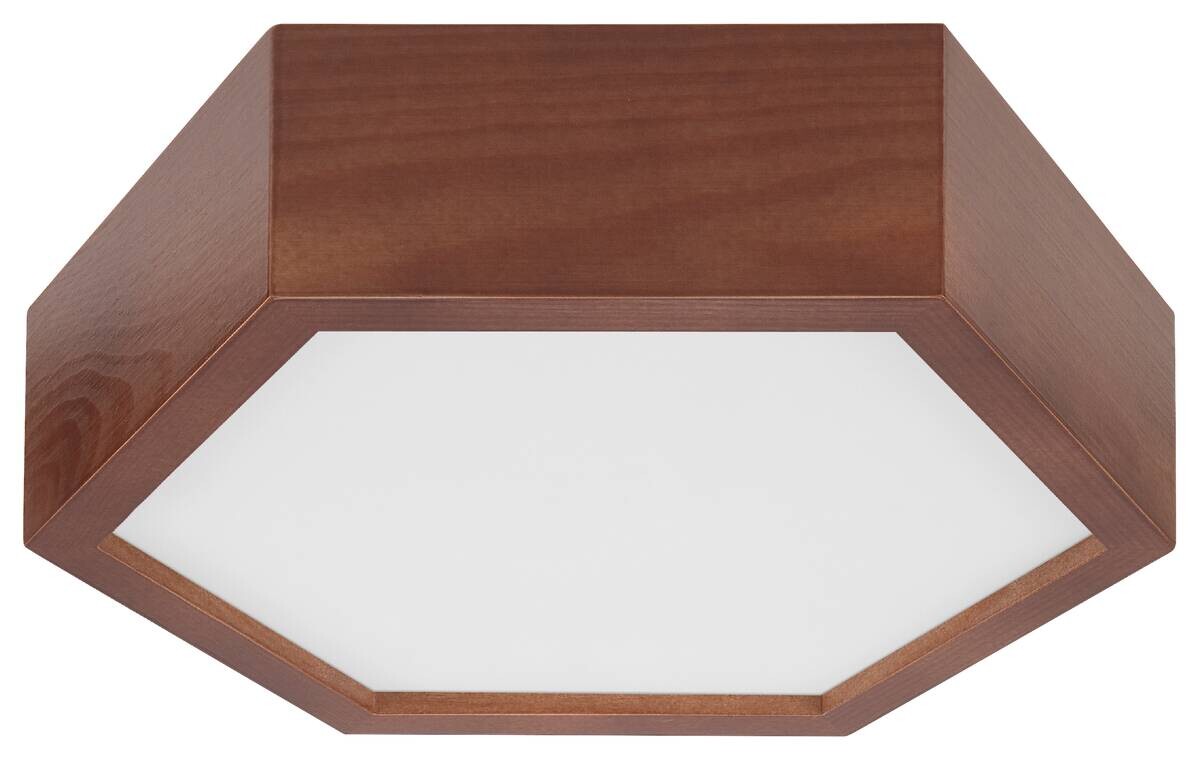 Lamkur Deckenleuchte rustikal Holz Glas B/H/L: ca. 33x12x33 cm 1 Brennstellen