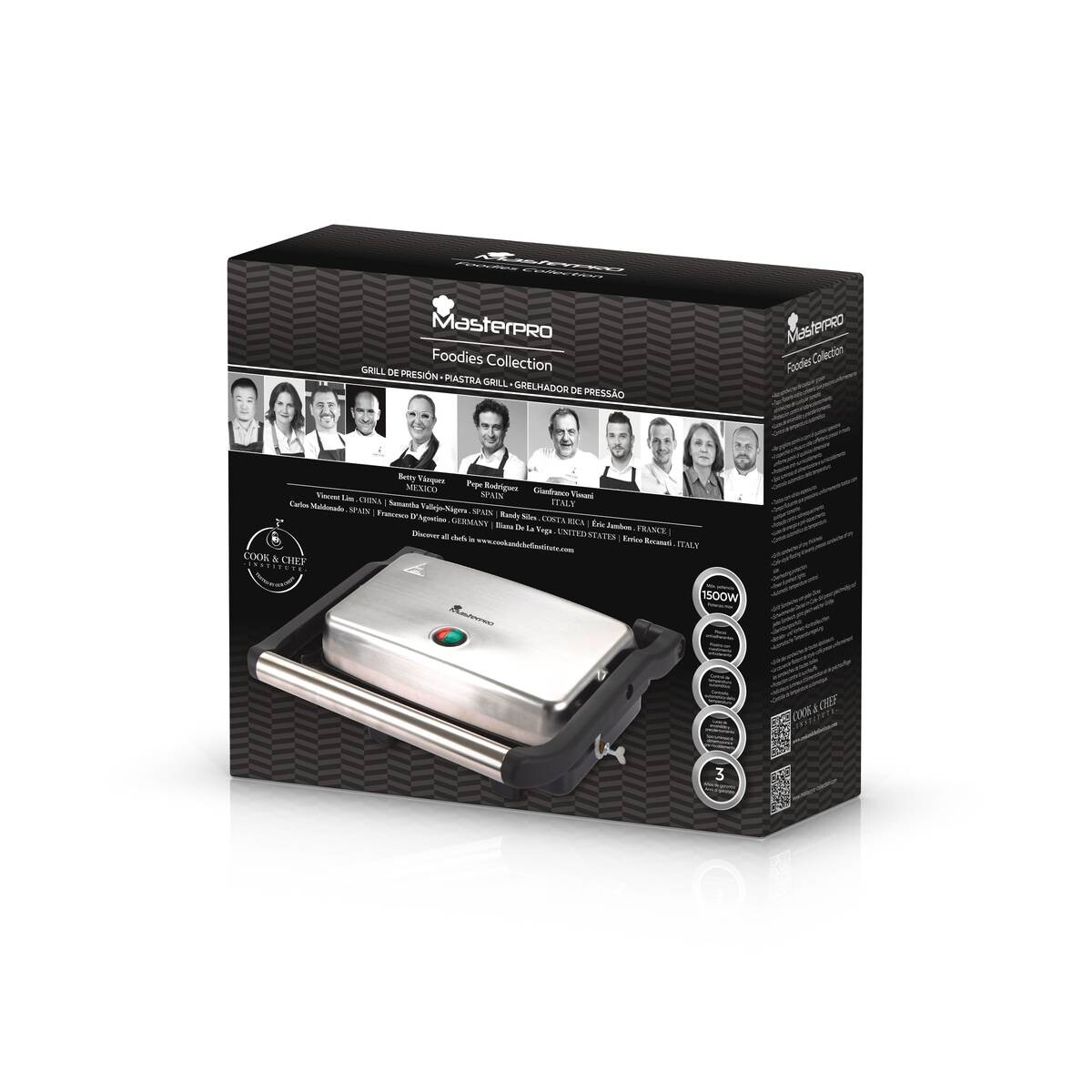 MASTERPRO Kontaktgrill BGMP-9008 silber Kunststoff Edelstahl B/H/T: ca. 35x13x30,5 cm