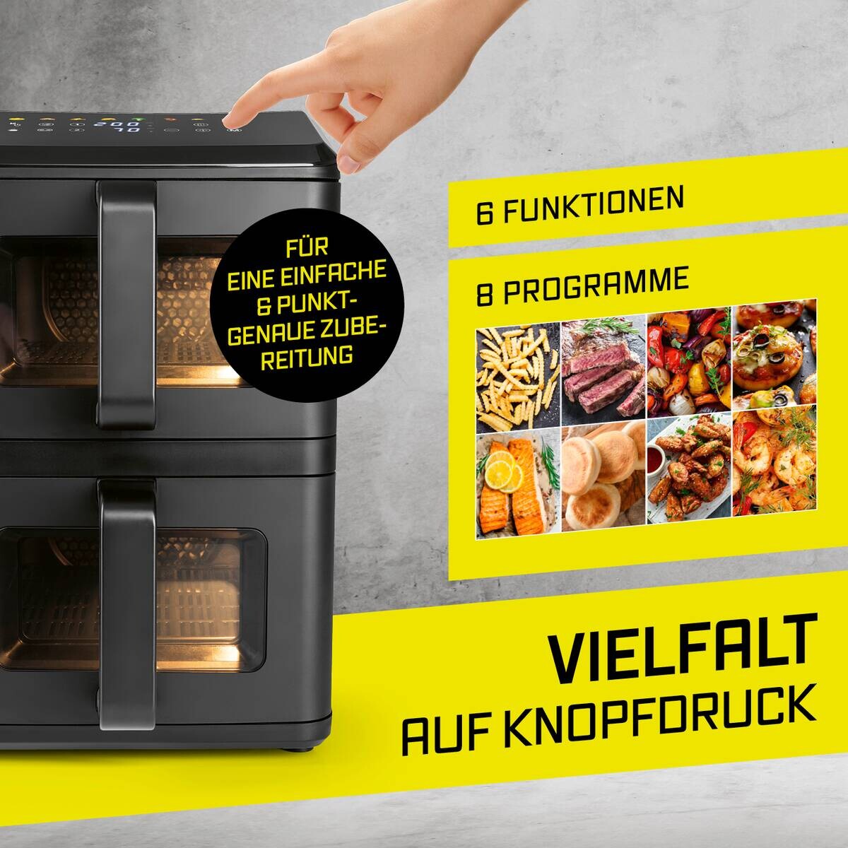 GOURMETmaxx Heißluftfritteuse 19129 schwarz Metall B/H/L: ca. 25,5x39,8x45,2 cm ca. 10 l