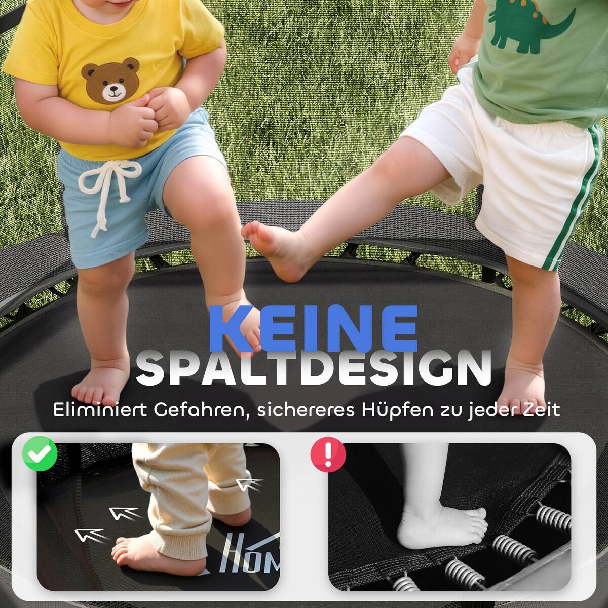 HOMCOM Kindertrampolin schwarz B/H/L: ca. 140x190x140 cm