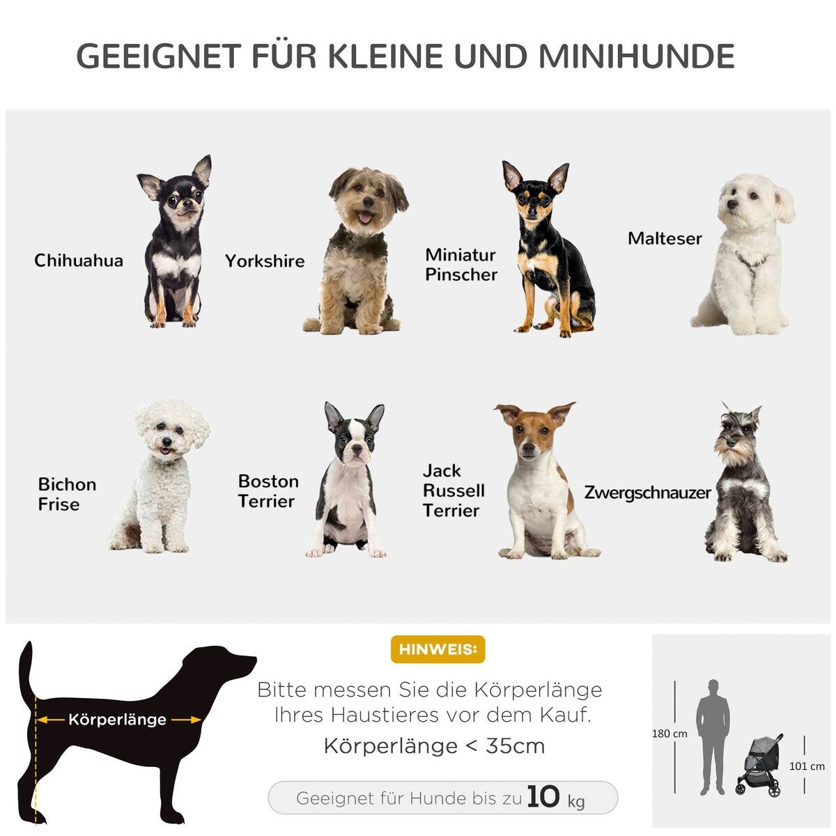 PawHut Hunde-Zubehör grau Polyester B/H/L: ca. 55x83x101 cm
