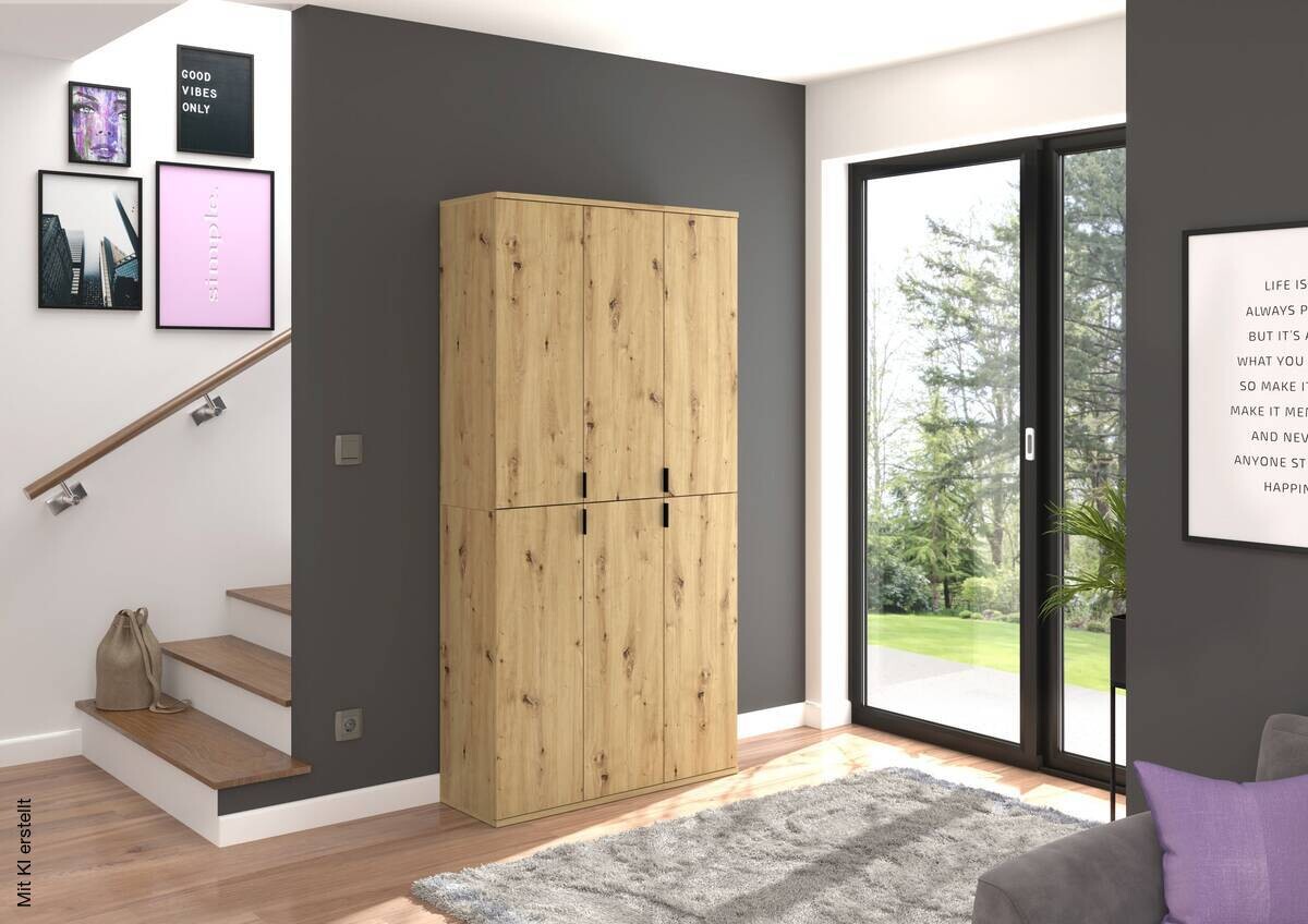 Badhochschrank PROJEKT Eiche Artisan Nachbildung B/H/T: ca. 30x193x34 cm