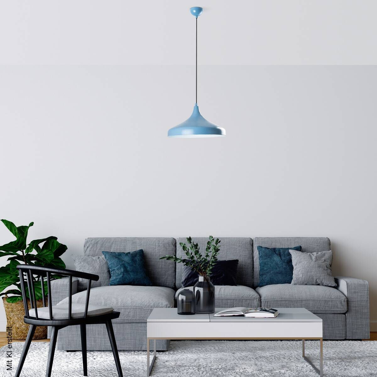 Opviq Pendelleuchte blau B/H/T: ca. 36x118x36 cm E27 1 Brennstellen
