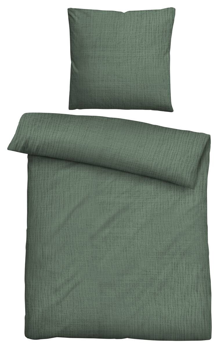 Baumwoll Bettwäsche Musselin grün 100% Baumwolle B/L: ca. 135x200 cm