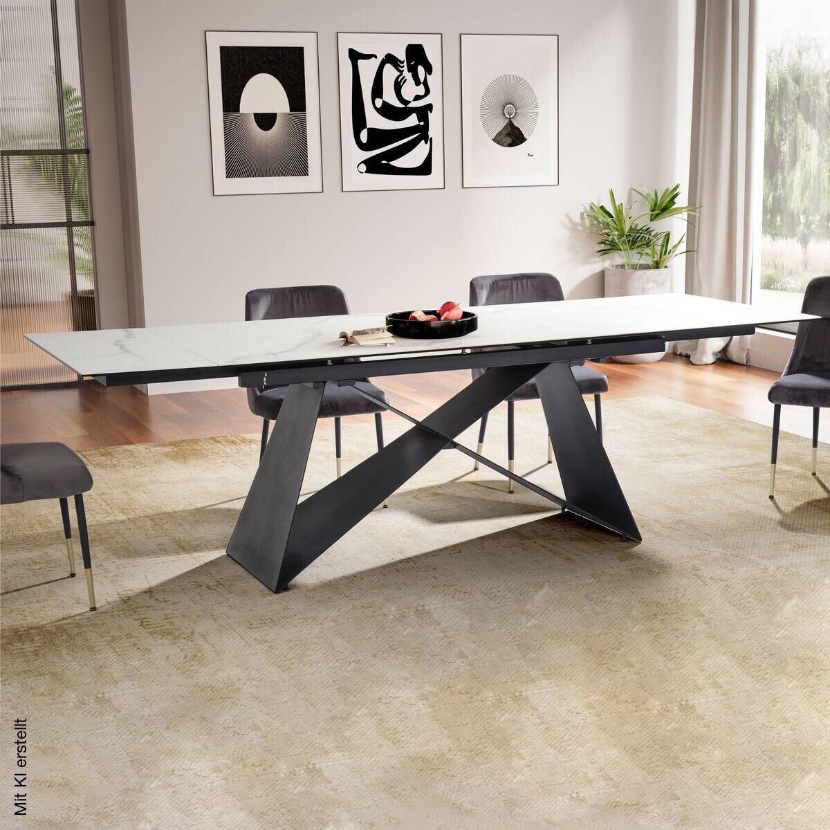 Esstisch weiß Marmor Optik B/H/T: ca. 180x76x95 cm