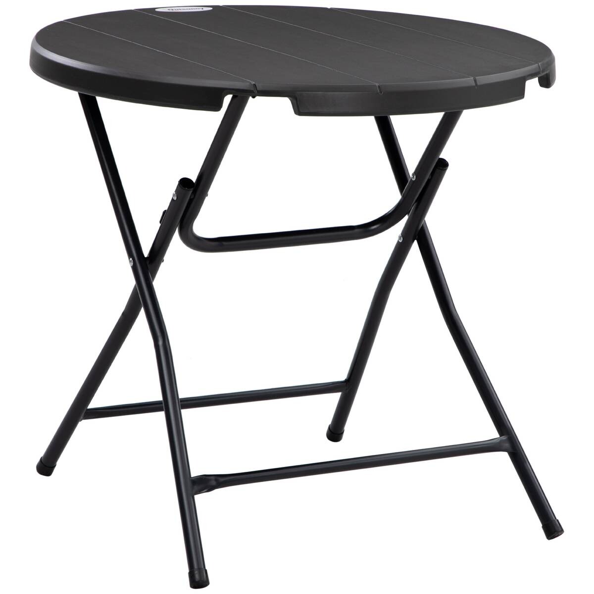 Outsunny Gartentisch dunkelgrau Polyethylen B/H/L: ca. 80x73x80 cm