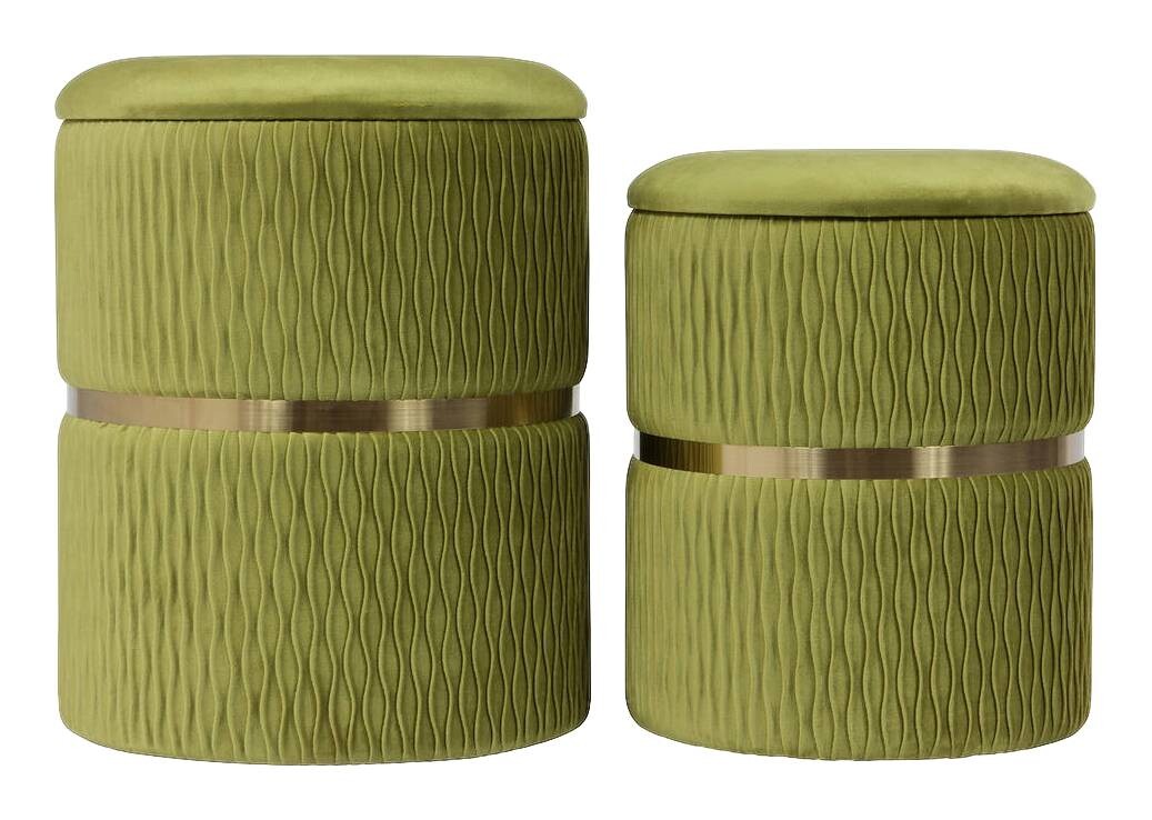 360 Living Hocker Milas 100 2er-Set Pistazie H/D: ca. 44x36 cm