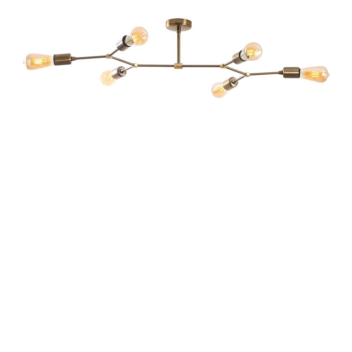 Opviq Deckenleuchte bronze B/H/T: ca. 95x20x48 cm E27 6 Brennstellen