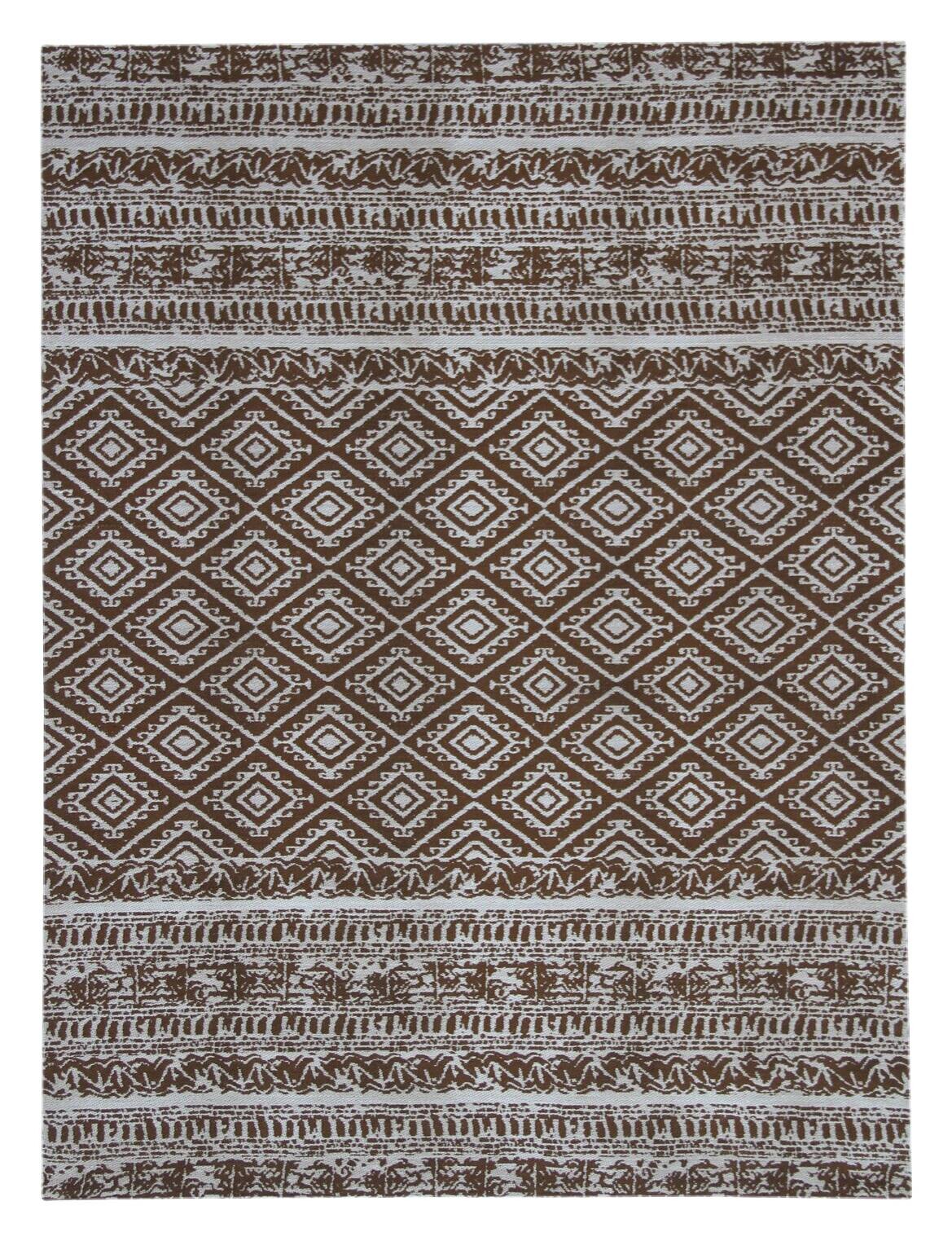 Kayoom Flachgewebeteppich Sunny 110 braun B/L: ca. 120x170 cm