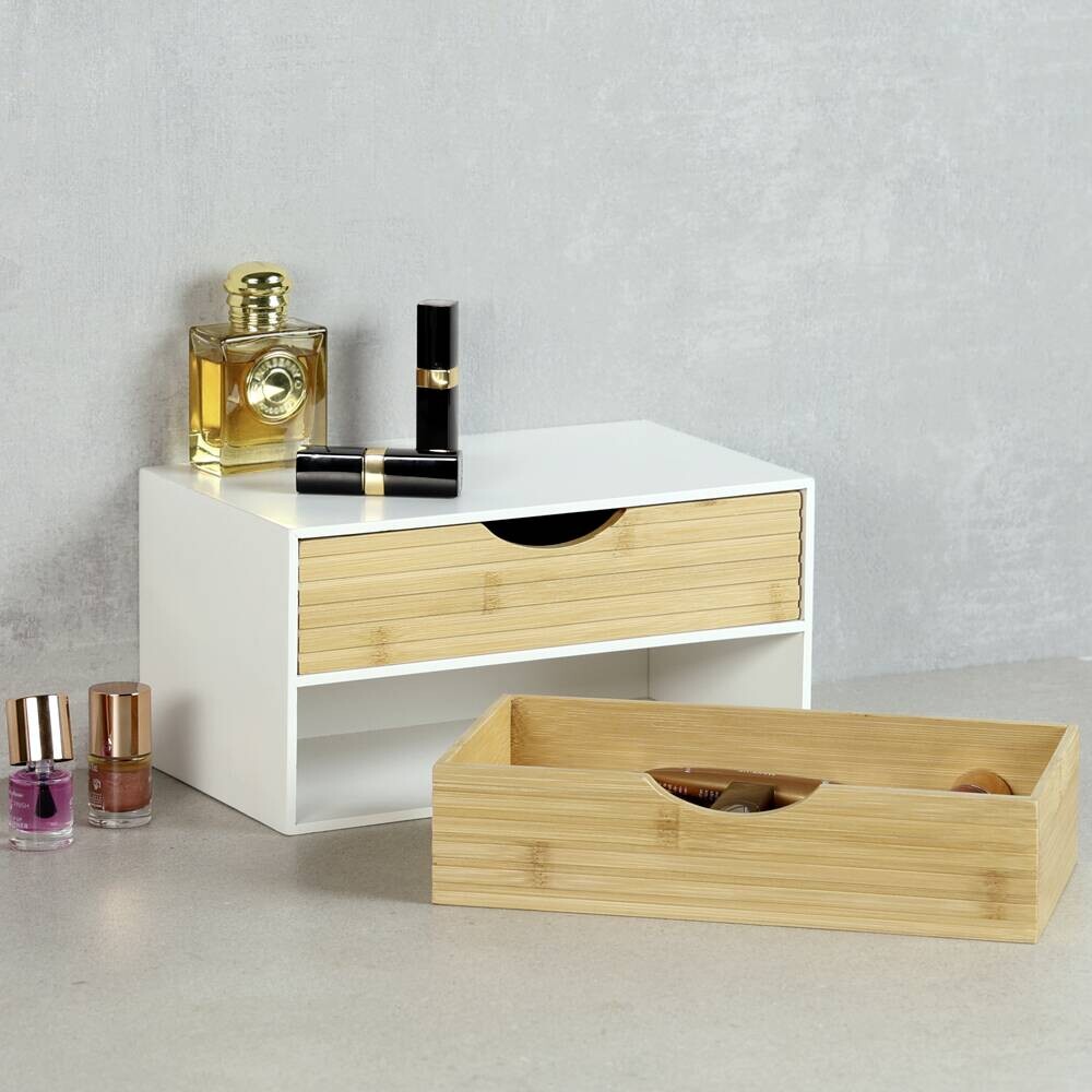 Organizer weiß Holz B/H/L: ca. 16x14x27 cm