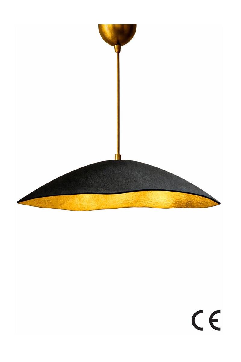 Pendelleuchte gold schwarz Beton B/H/L/D: ca. 60x62x60x60 cm E27 1 Brennstellen