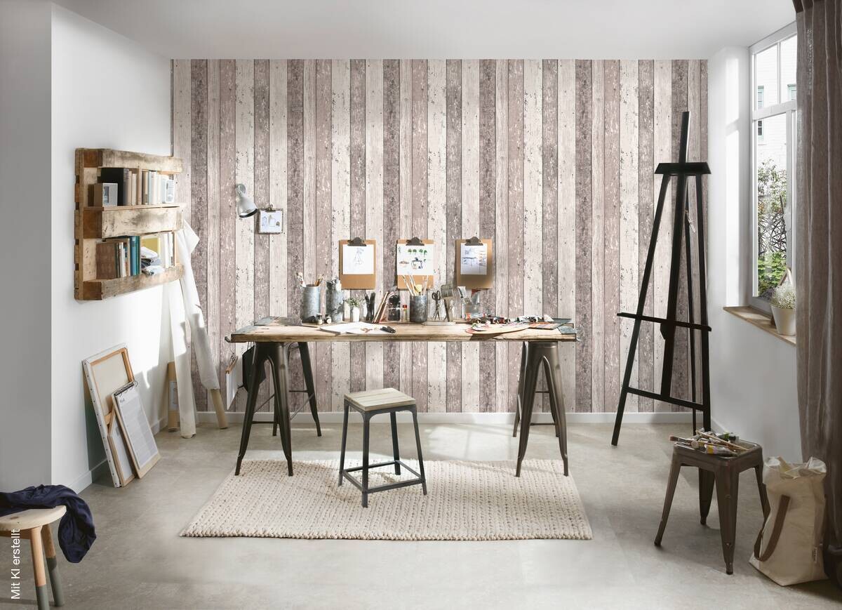A.S.Creation Vliestapete Best of Woodn Stone 2nd Edition Holzoptik braun B/L: ca. 53x1005 cm