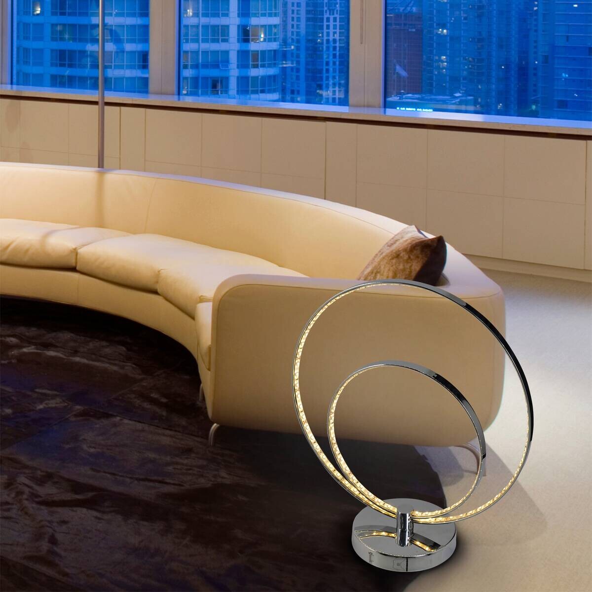 Näve Leuchten Tischleuchte 3100042 Chrom Metall B/H/T: ca. 18x38,5x35 cm null 2 Brennstellen