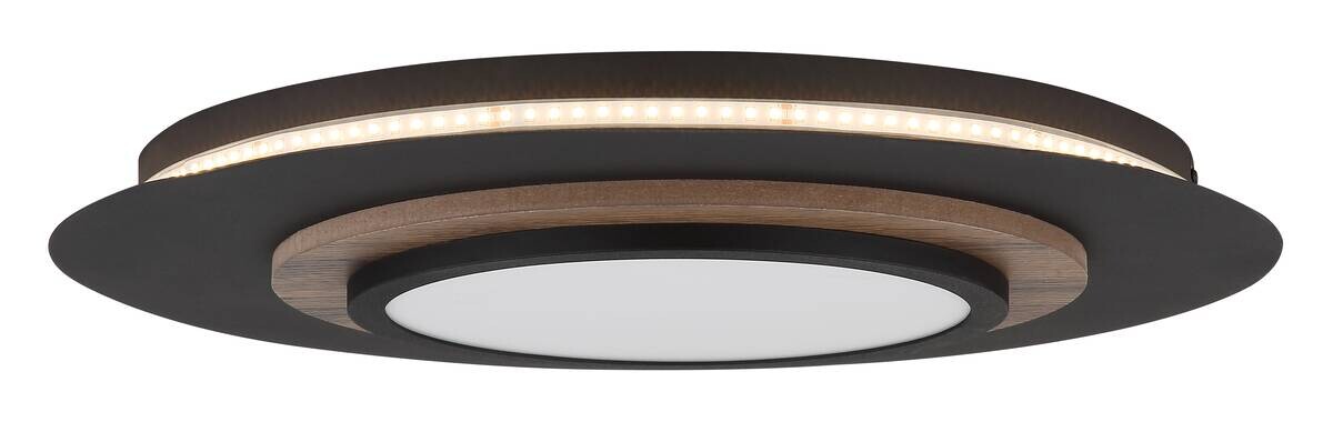 GLOBO Deckenleuchte mattschwarz Opal MDF Metall H/T/D: ca. 5,6x34x48 cm 1 Brennstellen