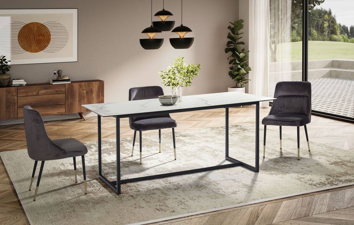 Esstisch weiß Marmor Optik B/H/T: ca. 180x76x90 cm