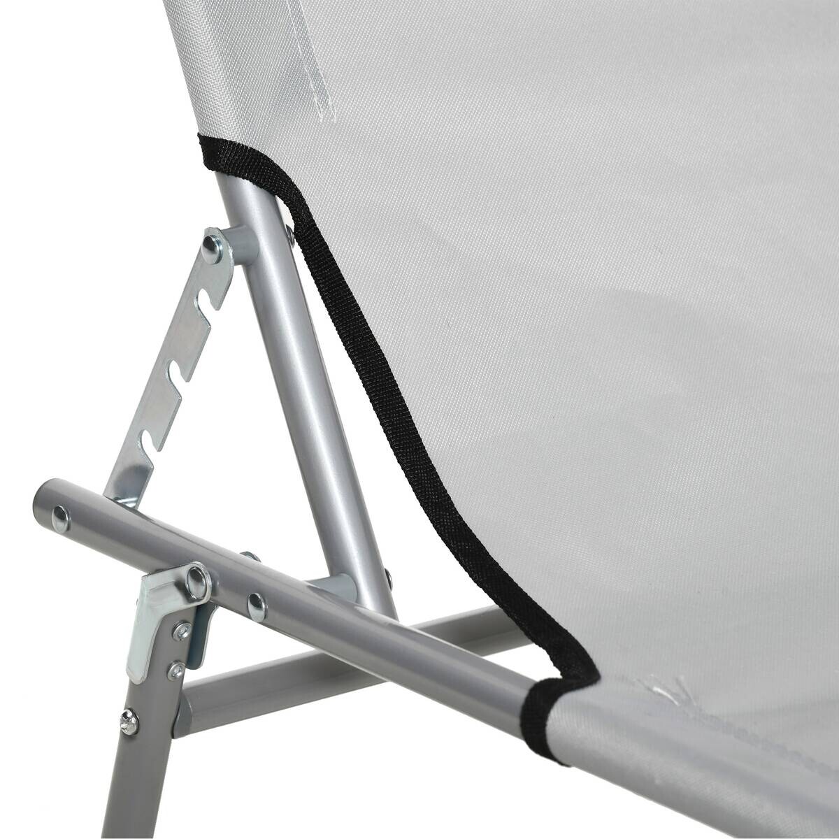 Outsunny Sonnenliege hellgrau Polyester B/H/L: ca. 58x36x187 cm