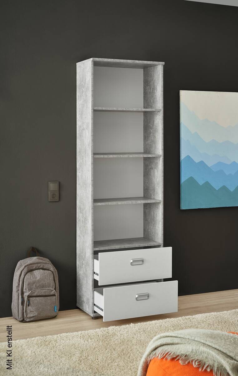 Standregal Matino Beton B/H/T: ca. 60x191x33 cm