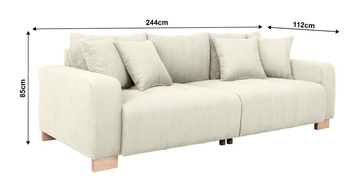 Big Sofa Alpha New beige Microfaser B/H/T: ca. 244x85x112 cm