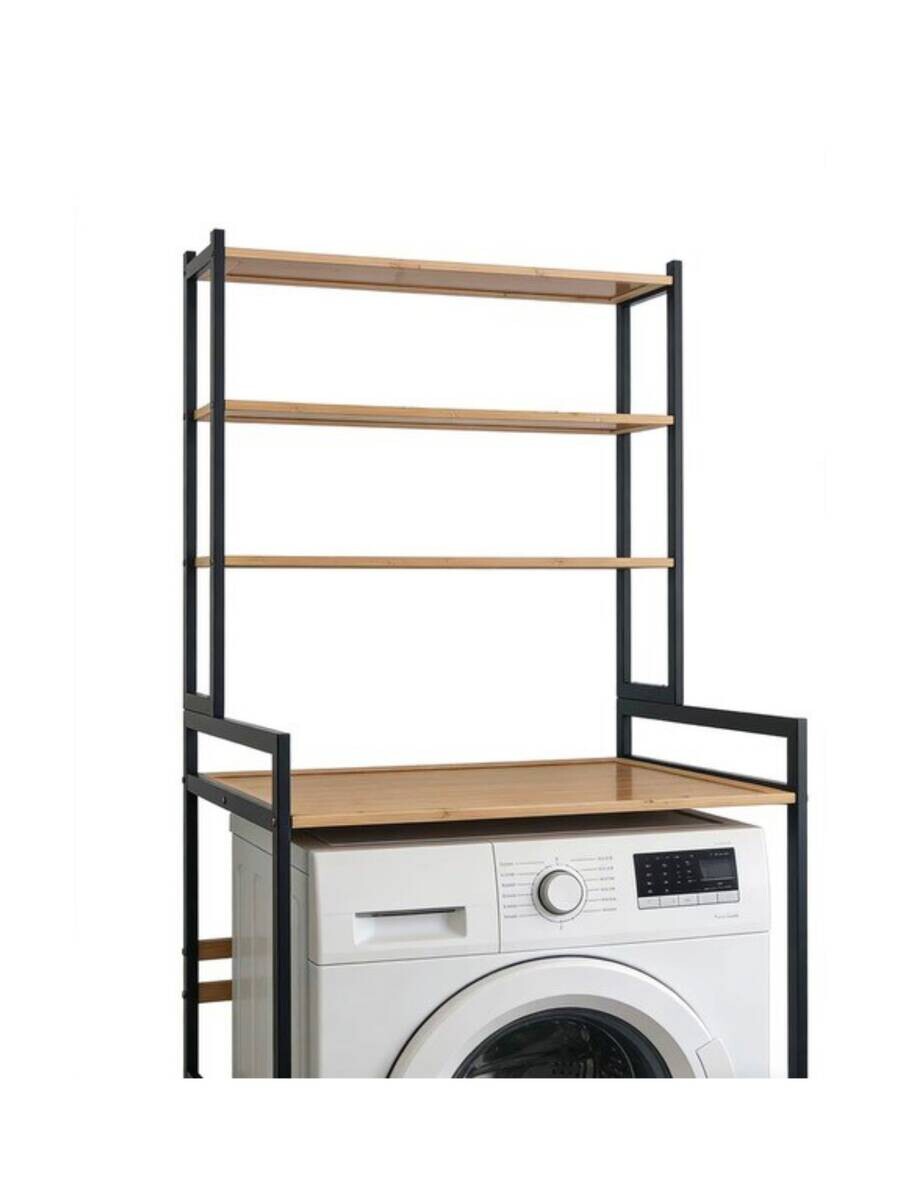 Waschmaschinenumbauschrank Tom natur Bambus B/H/T: ca. 66x165x55 cm