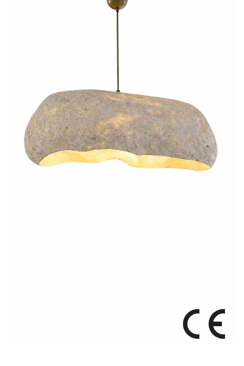 Pendelleuchte creme Metall Beton B/H/L/D: ca. 54x80x54x54 cm E27 1 Brennstellen