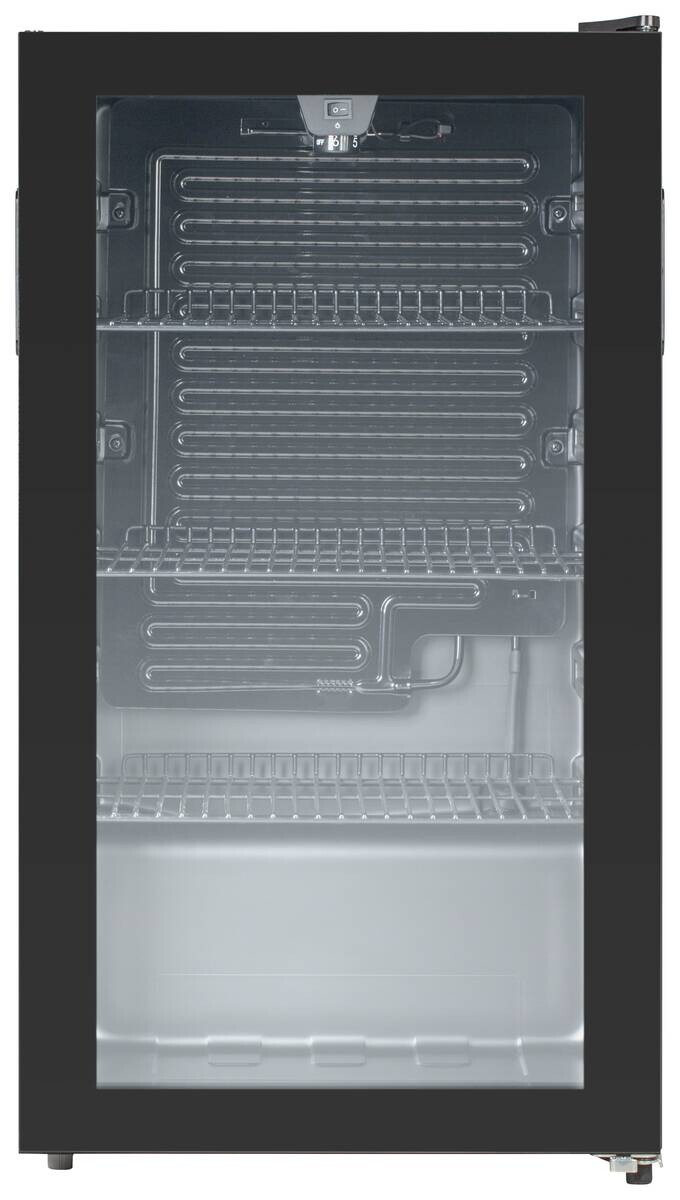 POCOline Glastürkühlschrank GTK85-93ES EEK: E Spektrum: A bis G Kühlen: 93 40dB schwarz B/H/T: ca. 47x84x44 cm