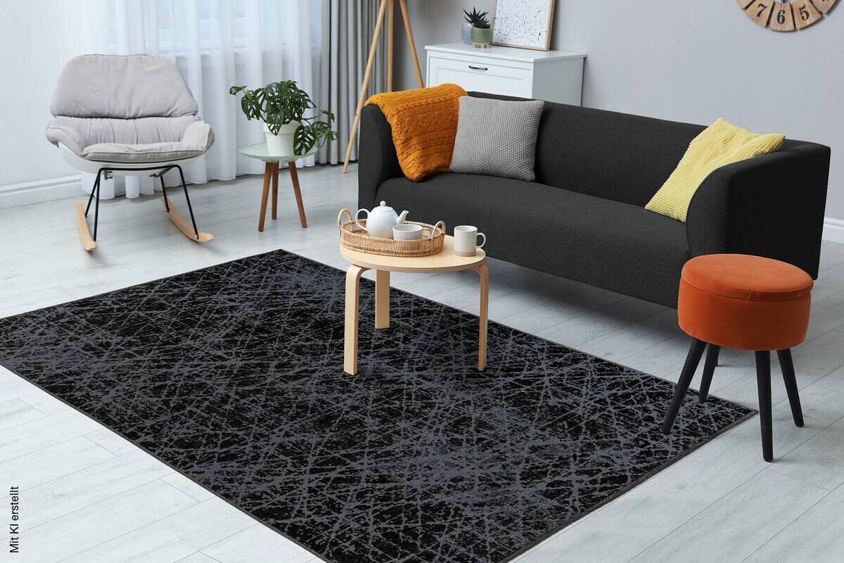 Kayoom Flachflorteppich Kalea 225 grau B/H/L: ca. 80x0,8x150 cm