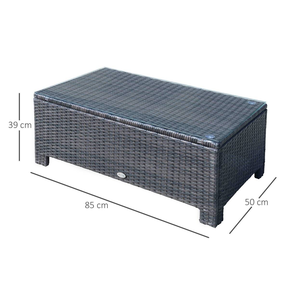 Outsunny Beistelltisch braun Metall B/H/L: ca. 50x39x85 cm