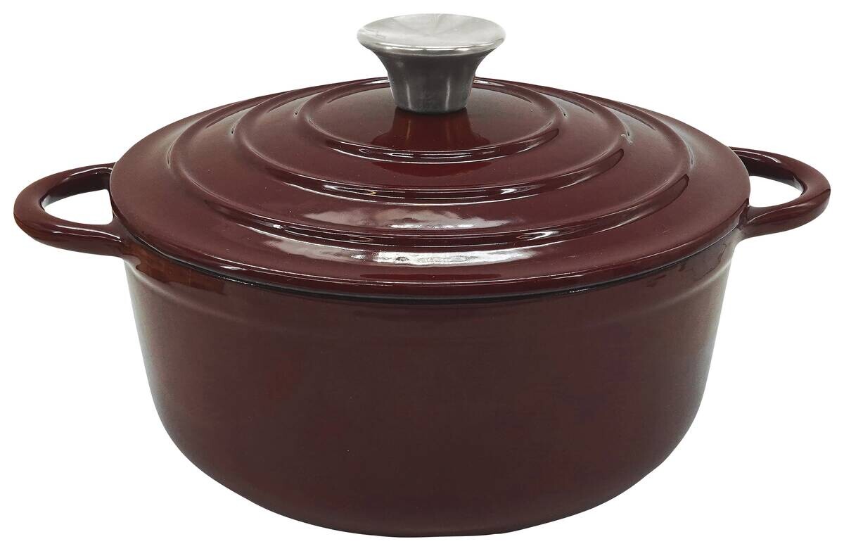Fackelmann Kochtopf weinrot Eisen D: ca. 22 cm